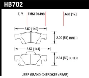 Dodge Durango Brake Pads - Rear - Hawk Performance - LTS Street - `11-`12